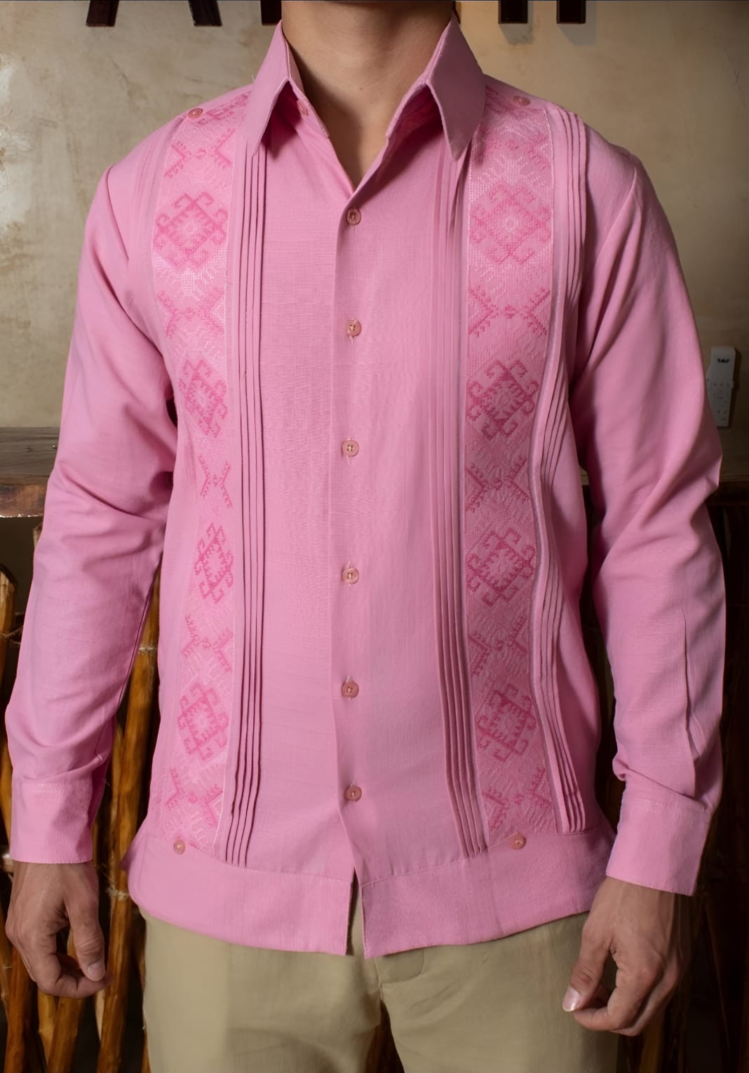 Guayabera “Amanecer Rosa”