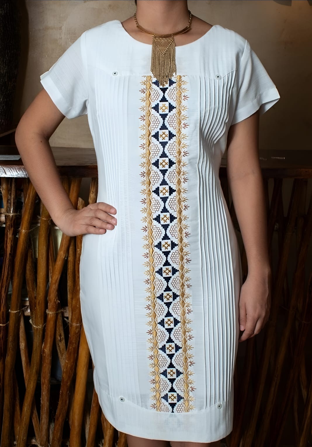 Vestido de Lino "Sol Dorado Mayab"